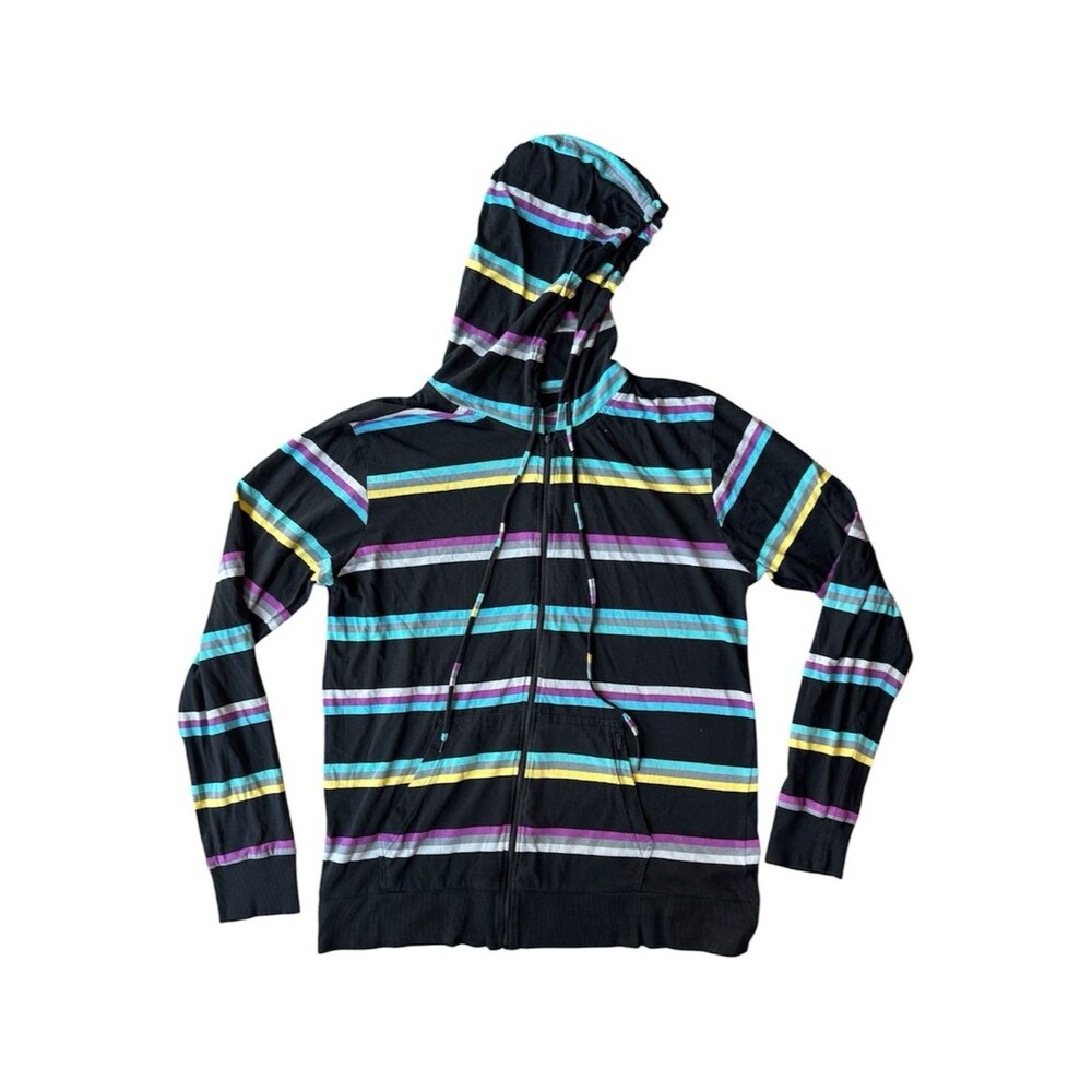 KREW Vintage Skate Y2K Striped Zip Hoodie XL